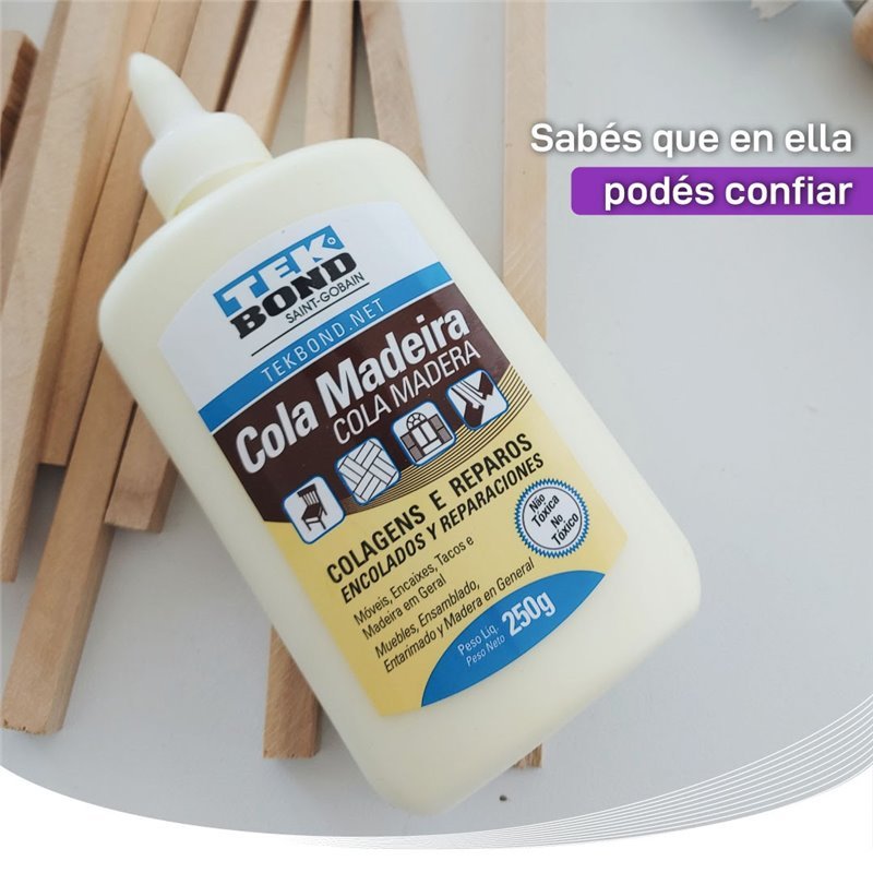 COLA SINTETICA TEK BOND X    250GR MADERA AMARILLA