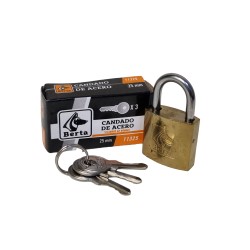 CANDADO ACERO DORADO 25MM...