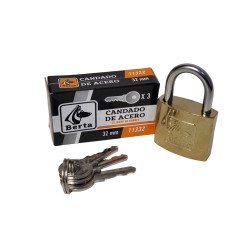 CANDADO ACERO DORADO 32MM...