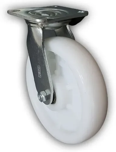 RUEDA PP BLANCA 2 RULEM BASE GIRAT 200MM