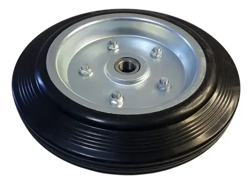 RUEDA GOMA Y CHAPA GALV 250MM RULEMAN 6204 3/4