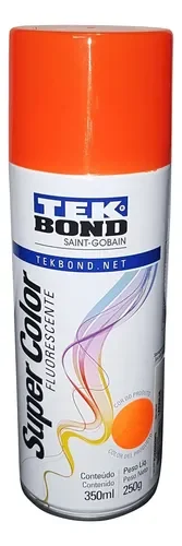 PINTURA ACRILICA TEK BOND FLUOR NARANJ 350ML/250GRS