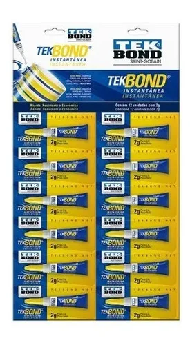 ADHESIVO INSTANTANEO TEK BOND 2GR X 12 UNID.