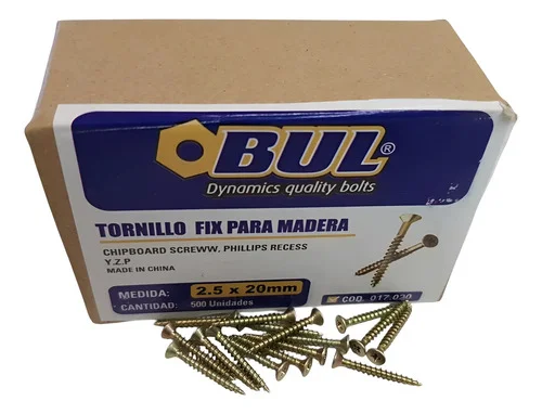 TORNILLO FIX BUL 2,5X 20 (17X20) ( 500U)