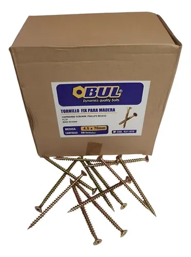 TORNILLO FIX BUL 4,5X 70 (21X70) ( 500U)