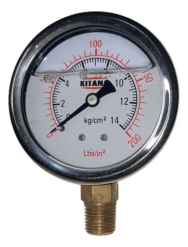 MANOMETRO C/GLICERINA 63MM 200 LBS AC. INOX.