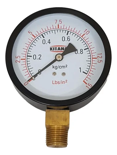MANOMETRO SECO 100MM 15 LBS (1KG) R.INF. 1/2 GAS