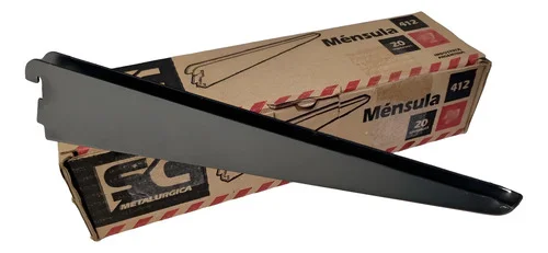 MENSULA P/RIEL DOBLE NEG. 37CM(20U)